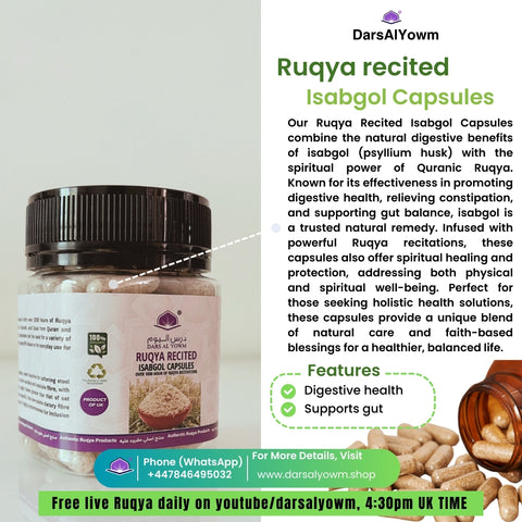 Ruqya Recited Organic Isabgol Capsules, 110g